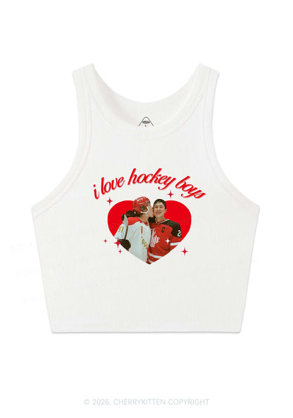 I Love Hockey Boys HR Y2K Crop Tank Top Cherrykitten