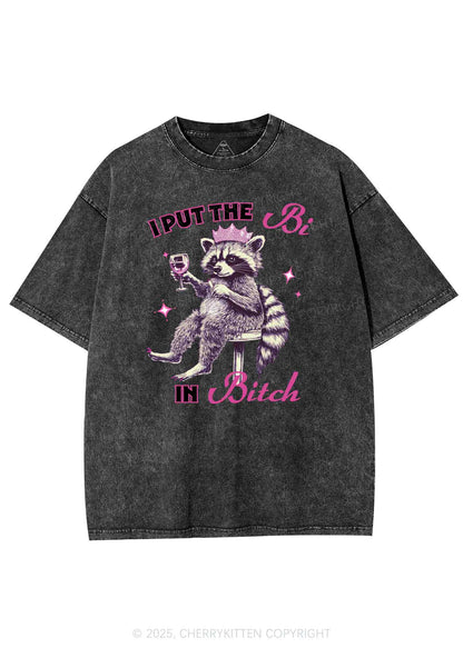 Bi Bxxch Raccoon Pride Y2K Shirts Washed Tee Cherrykitten