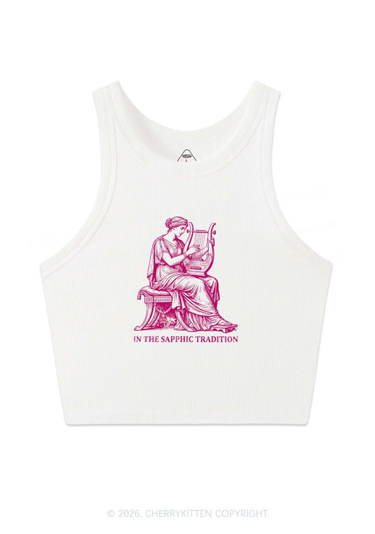 In The Sapphic Tradition Pride Y2K Crop Tank Top Cherrykitten
