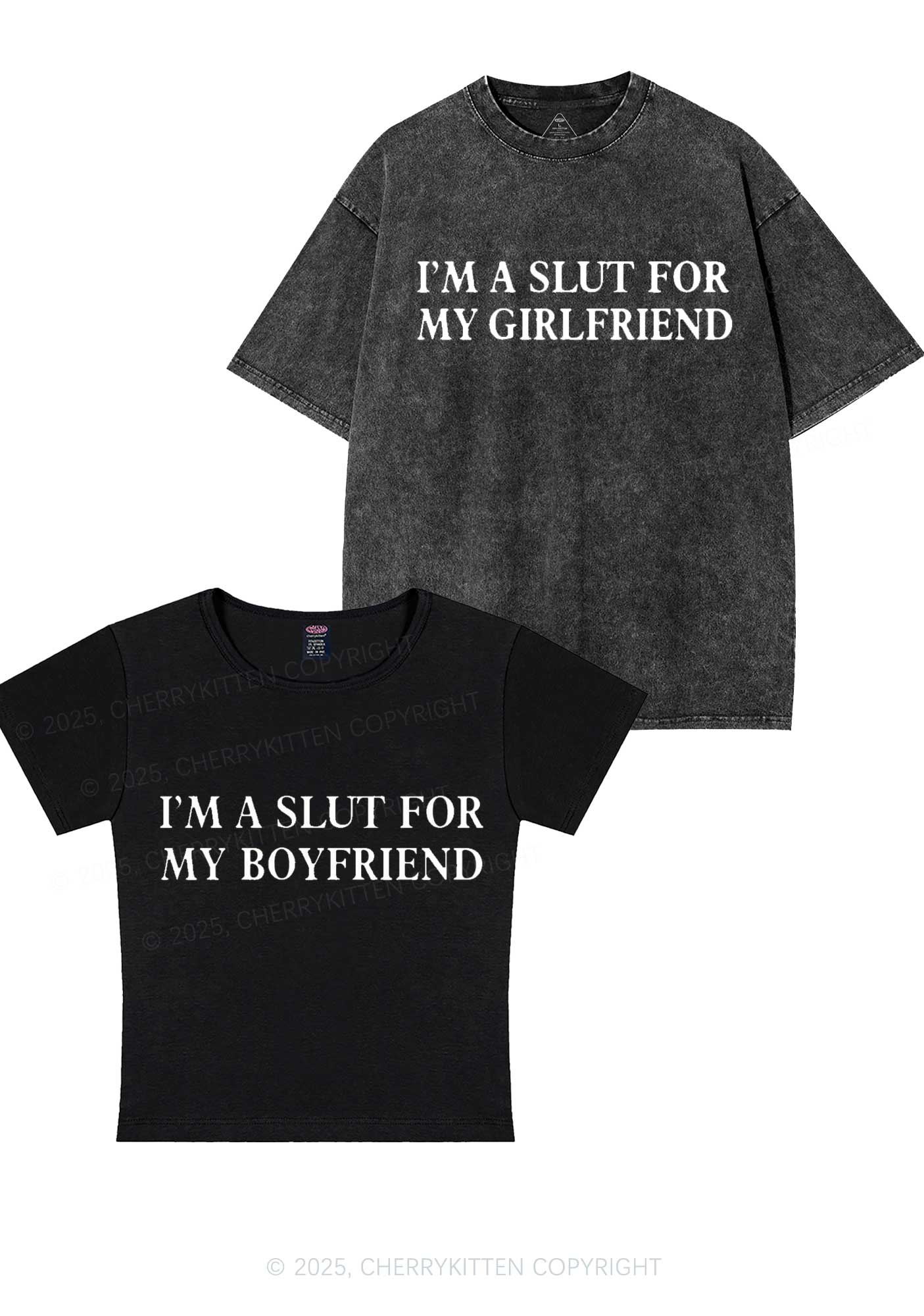 Slxt For My GF BF Y2K Valentine's Day Couple Shirt Cherrykitten