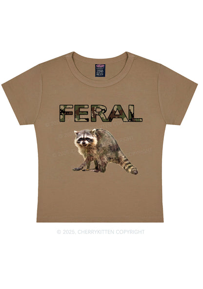 Feral Raccoon Y2K Baby Tee Cherrykitten