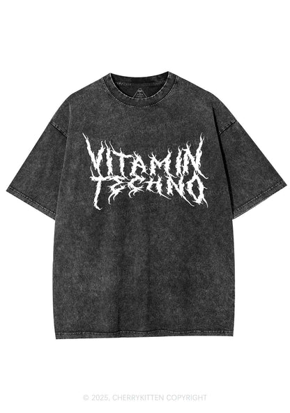 Vitamin Techno Y2K Shirts Washed Tee Cherrykitten