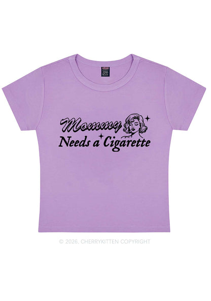 Mommy Needs Cigarette Y2K Baby Tee Cherrykitten