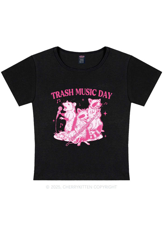 Trash Music Day Y2K Baby Tee Cherrykitten