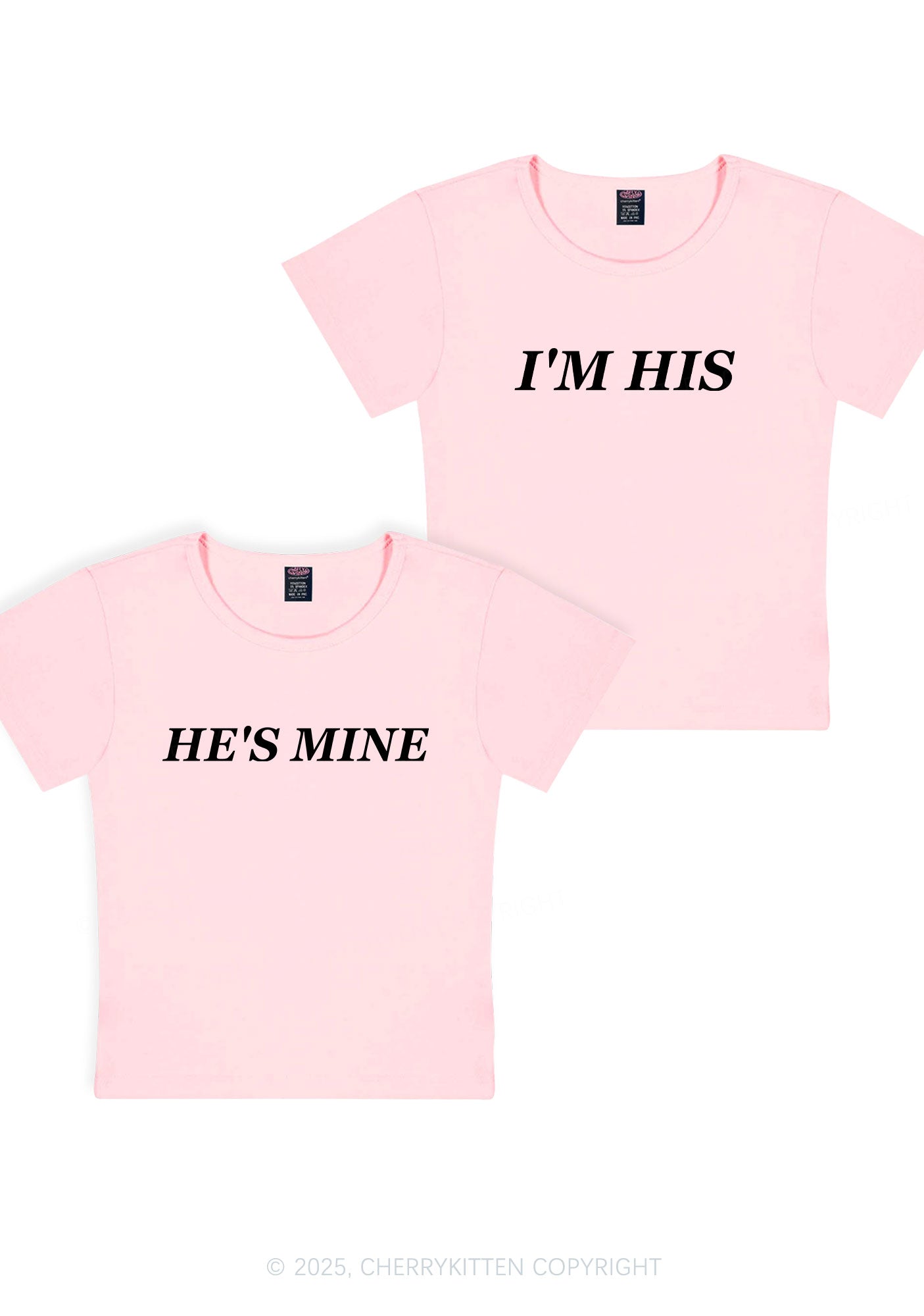 Hes Mine Im His Y2K Valentine's Day Baby Tee Cherrykitten