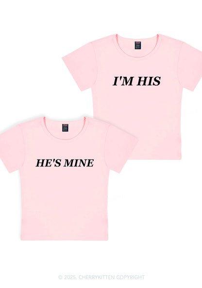 Hes Mine Im His Y2K Valentine's Day Baby Tee Cherrykitten