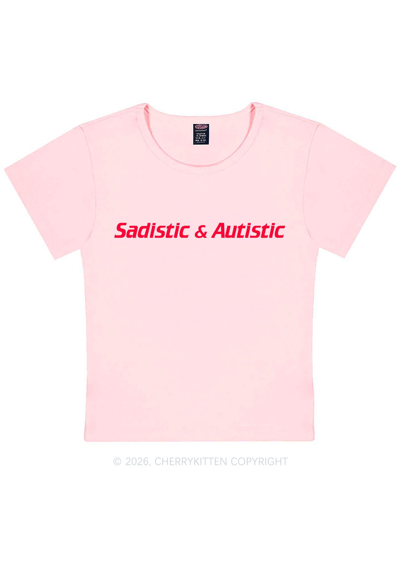 Sadistic Autistic Y2K Baby Tee Cherrykitten