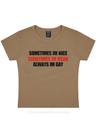Sometimes Im Mean Y2K Baby Tee Cherrykitten
