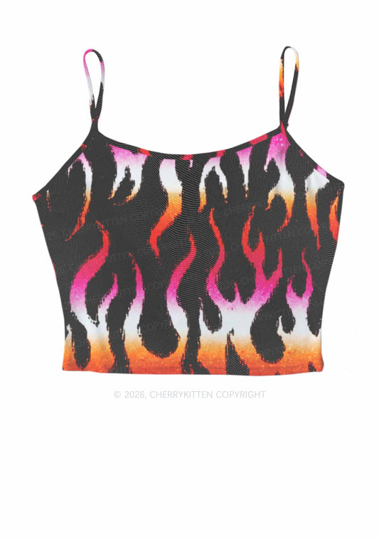 Lesbian Flame Pride Y2K Mesh Cami Tank Cherrykitten