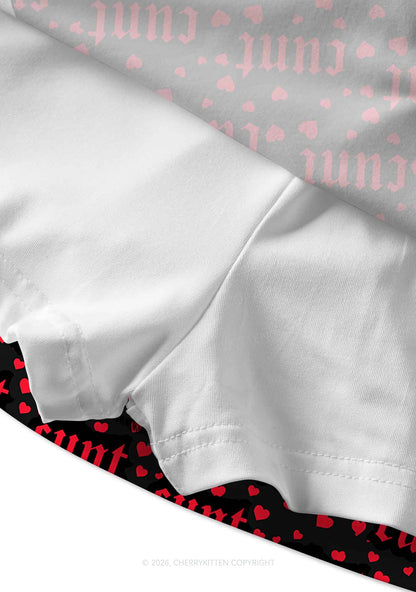 Red Hearts Cxxt Valentine's Day Y2K Print Mini Skirt Cherrykitten