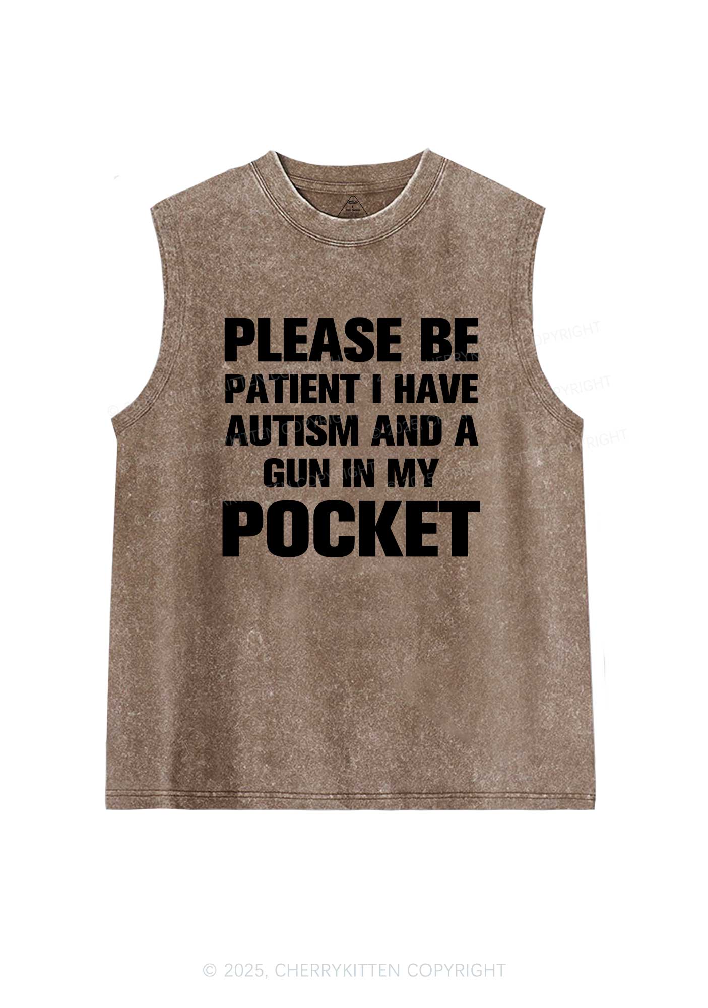 Please Be Patient Y2K Washed Muscle Tank Cherrykitten