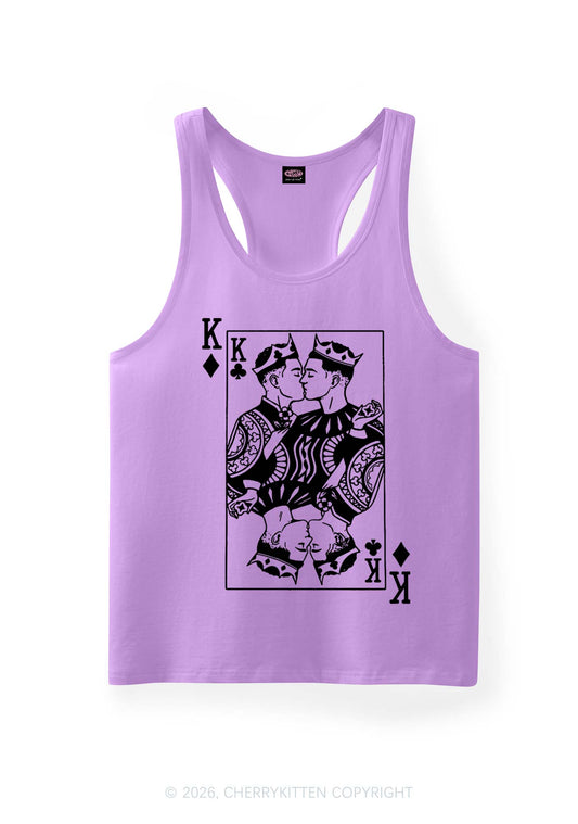 Pink Gay King Pride Y2K Men Racerback Tank Top Cherrykitten