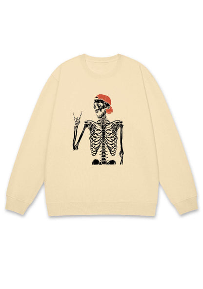 Red Hat Skeletons Halloween Y2K Sweatshirt Cherrykitten