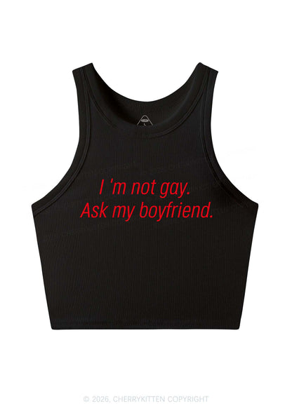 Im Not Gay Pride Y2K Crop Tank Top Cherrykitten