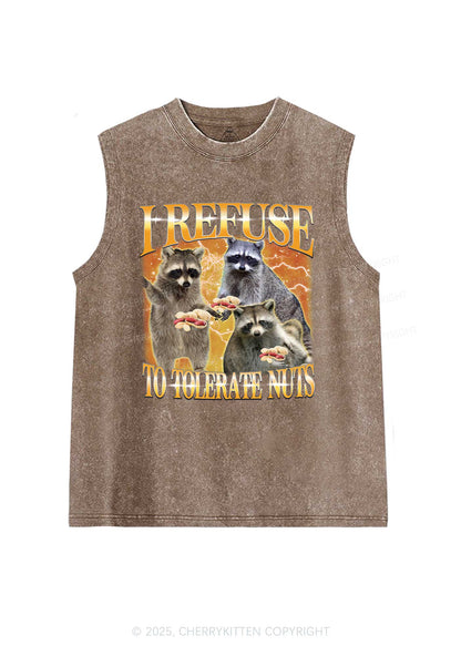 Retro Raccoon Nuts Y2K Washed Muscle Tank Cherrykitten