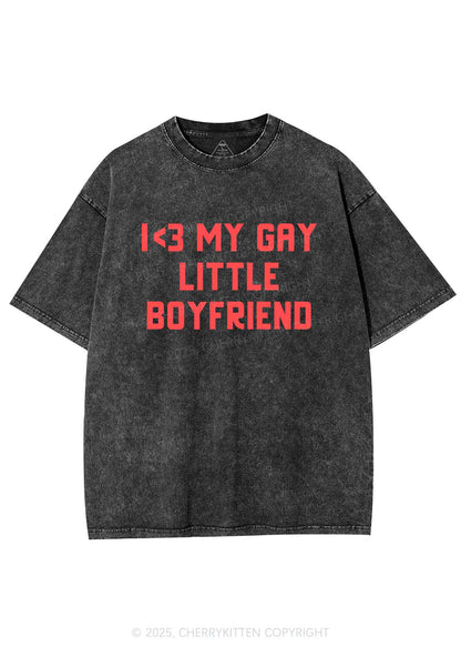 Love My Gay BF Pride Y2K Shirts Washed Tee Cherrykitten