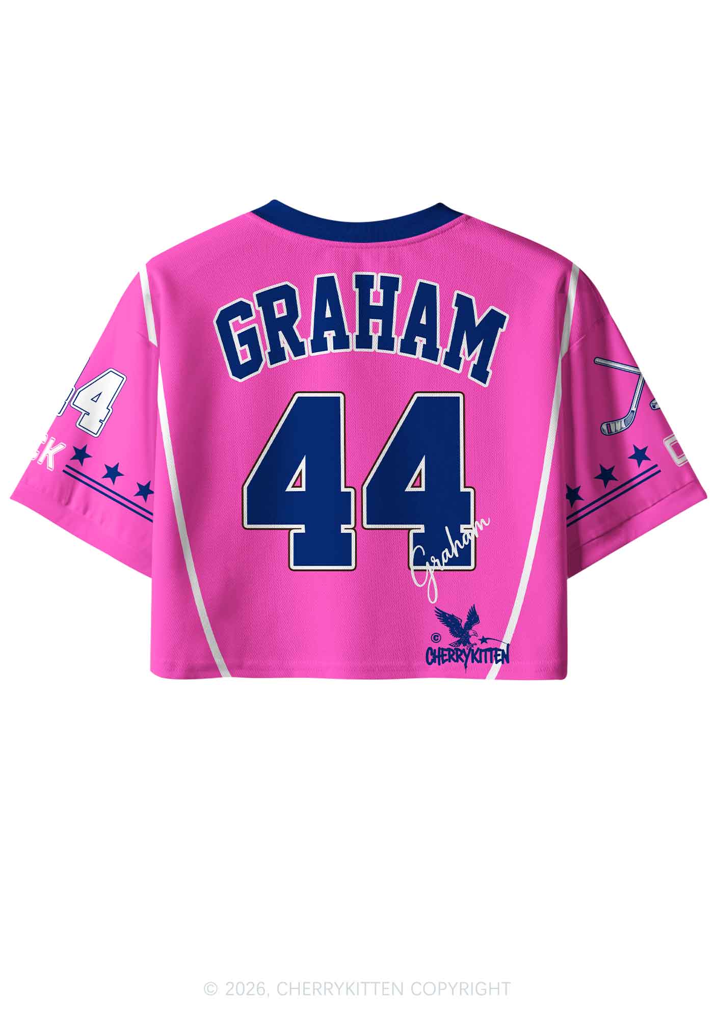 Pink Hockey Team GG Y2K Crop Sport Jersey Shirts Cherrykitten
