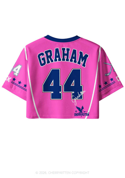 Pink Hockey Team GG Y2K Crop Sport Jersey Shirts Cherrykitten
