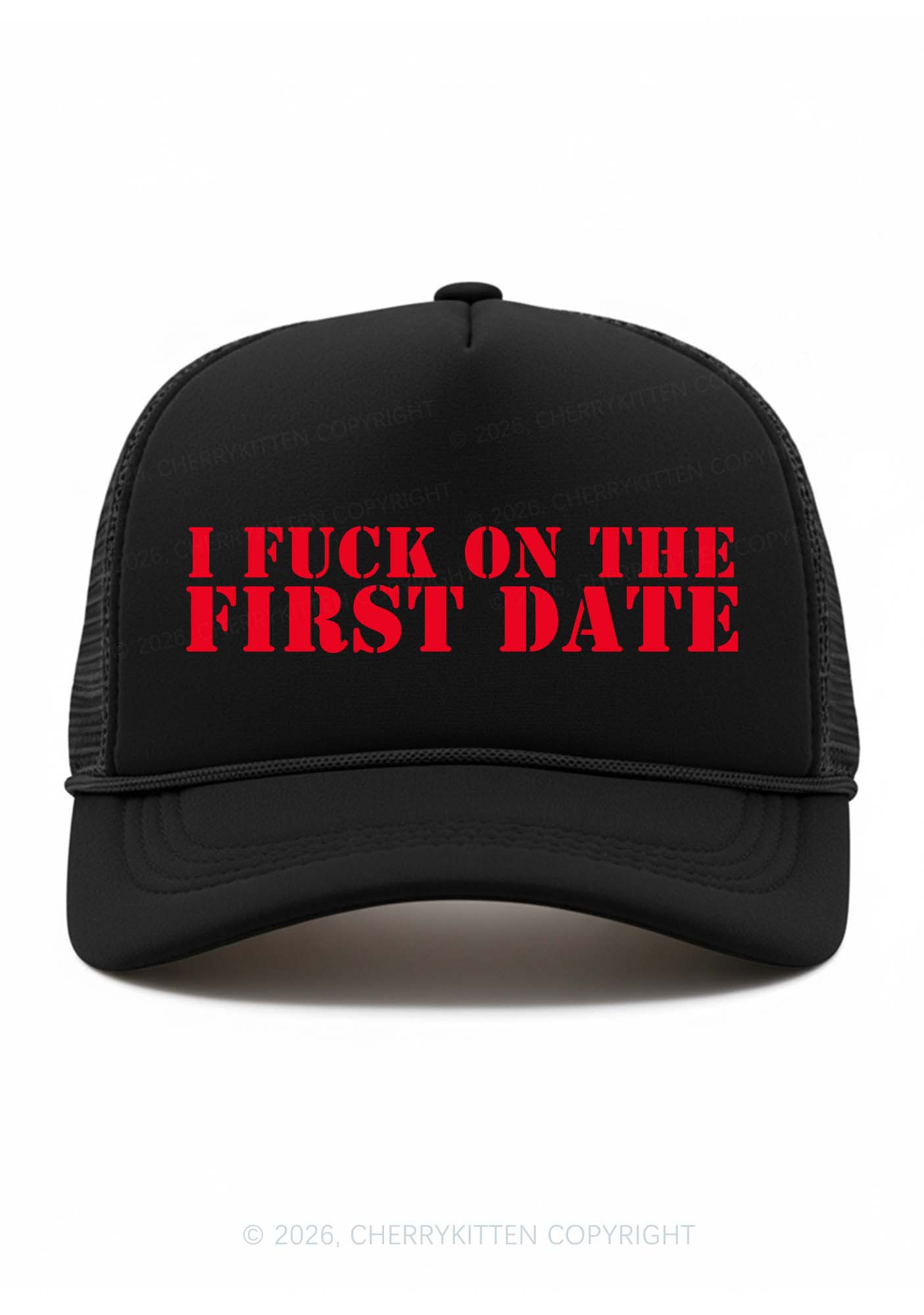 Fxxk On First Date Y2K Trucker Hat Cherrykitten