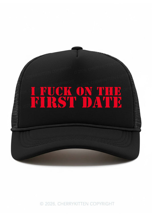 Fxxk On First Date Y2K Trucker Hat Cherrykitten