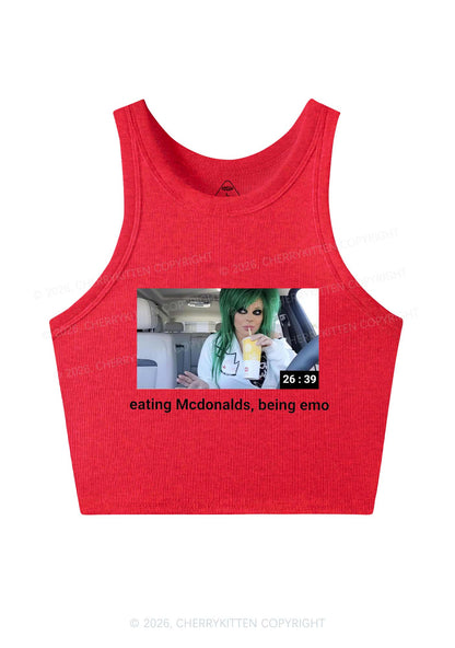 Eating Being Emo Y2K Crop Tank Top Cherrykitten