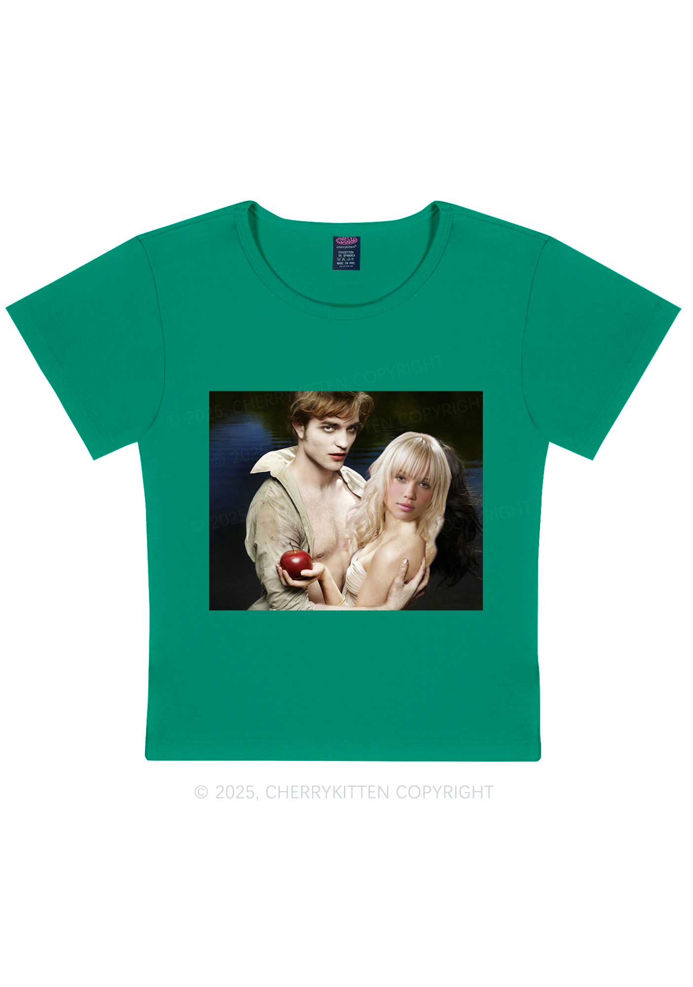 Custom Vampire Lover Photo Y2K Baby Tee Cherrykitten