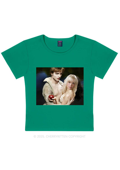 Custom Vampire Lover Photo Y2K Baby Tee Cherrykitten