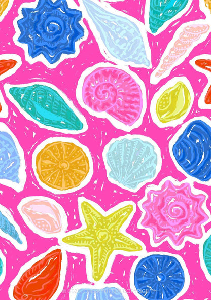 Colorful Seashell Y2K Print Bikini Set Cherrykitten
