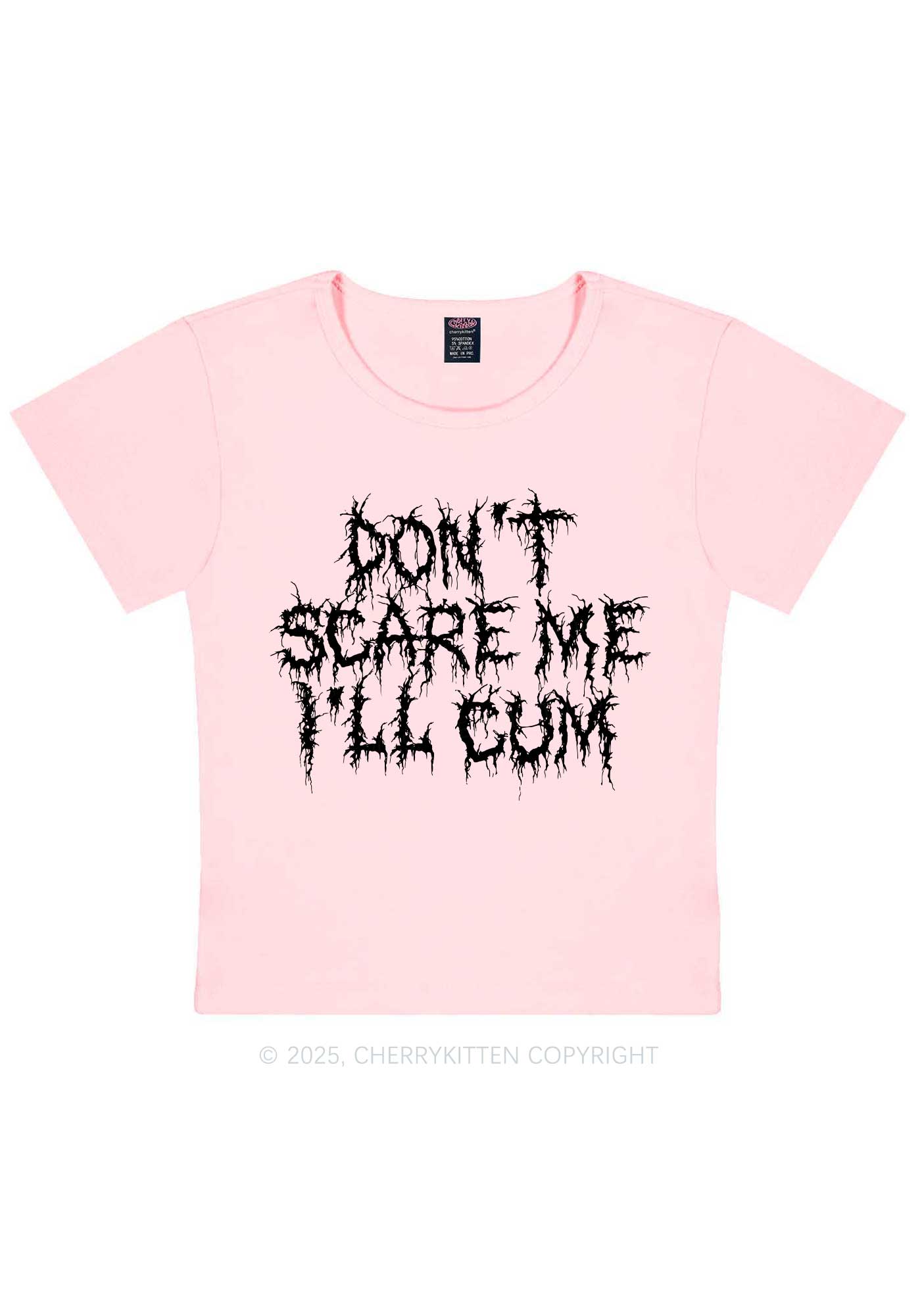 Halloween Dont Scare Me Cum Y2K Baby Tee Cherrykitten