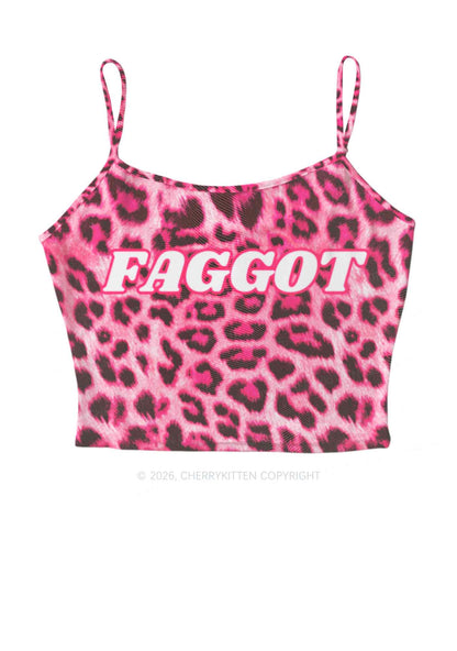 Pink Leopard Faggot Pride Y2K Mesh Cami Tank Cherrykitten
