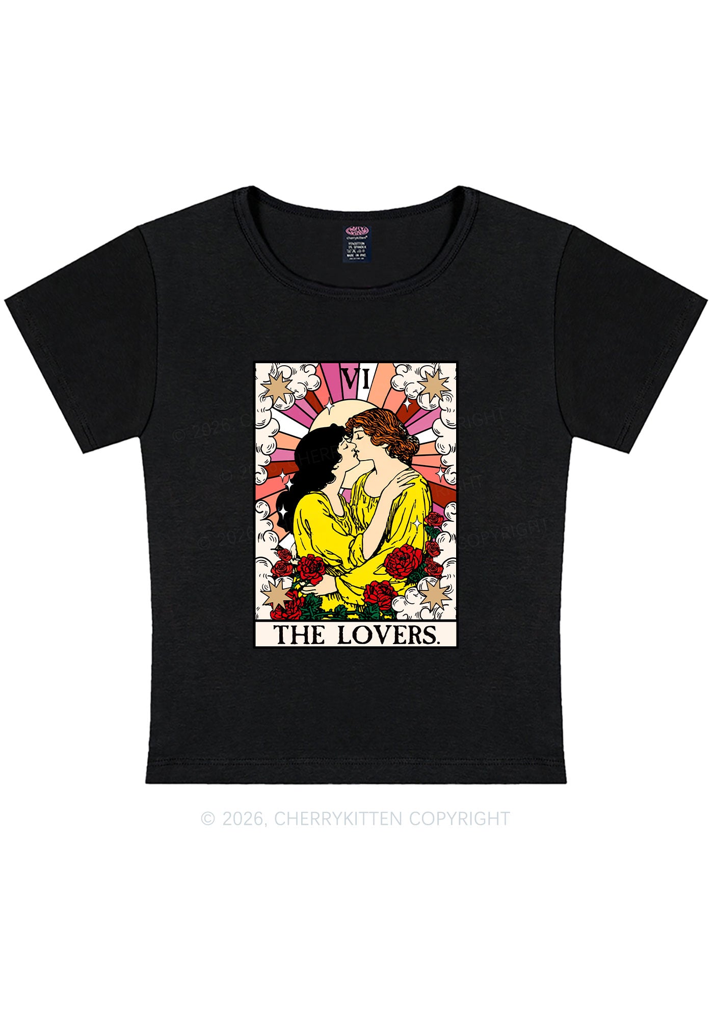 Kissing Lesbians Pride Y2K Baby Tee Cherrykitten