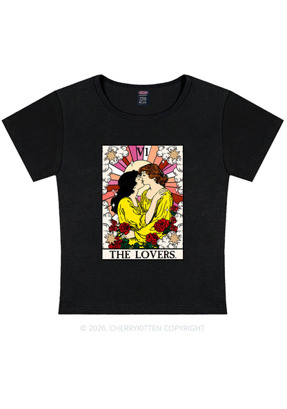 Kissing Lesbians Pride Y2K Baby Tee Cherrykitten