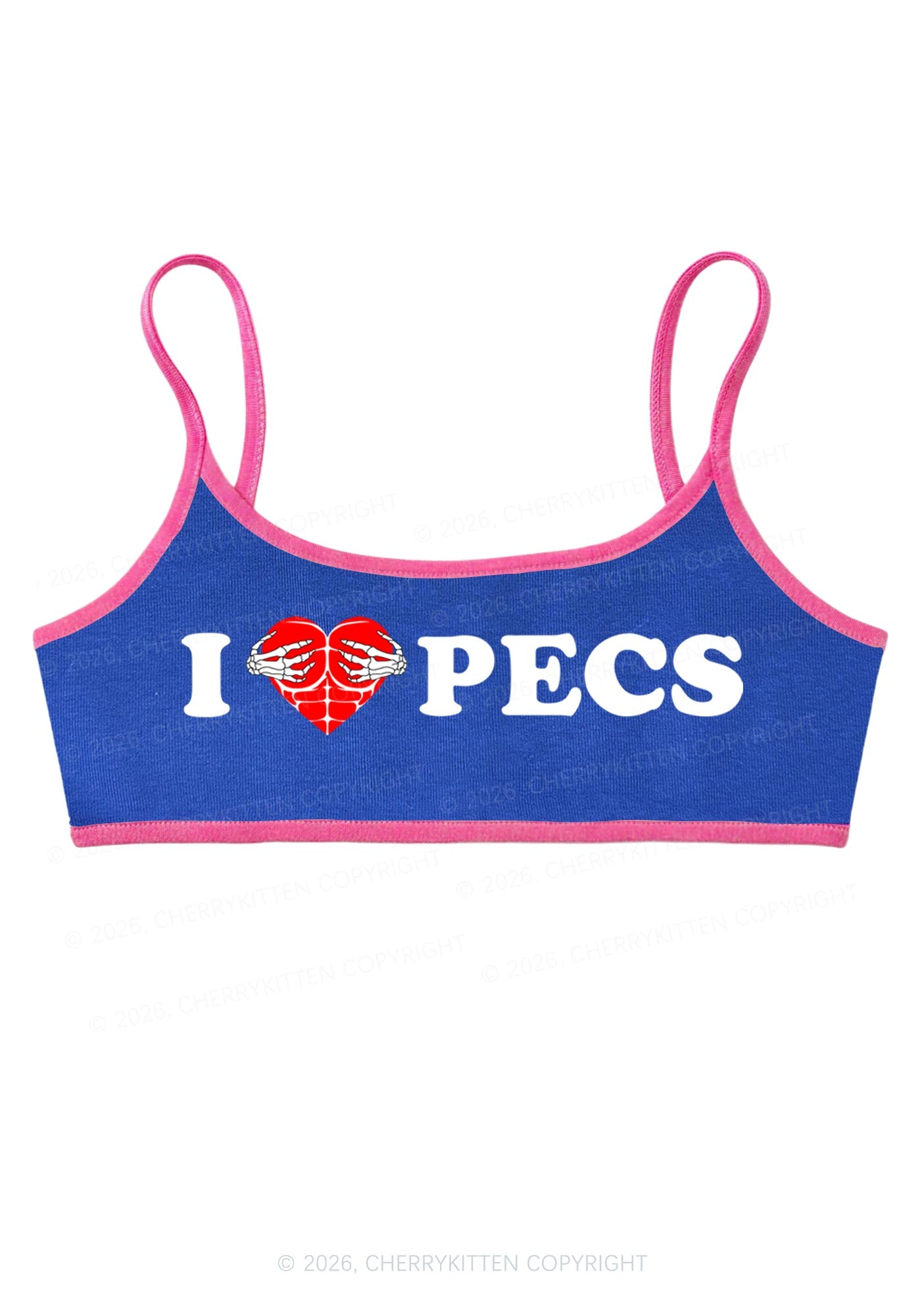I Love Pecs Y2K Super Crop Cami Cherrykitten
