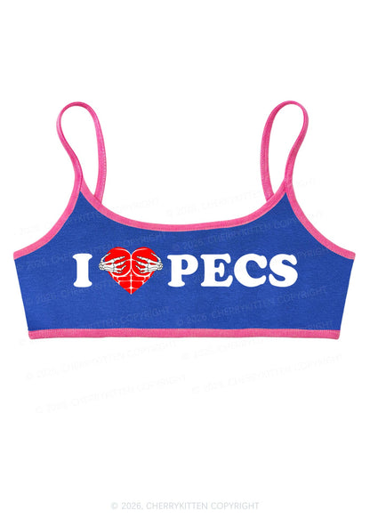 I Love Pecs Y2K Super Crop Cami Cherrykitten