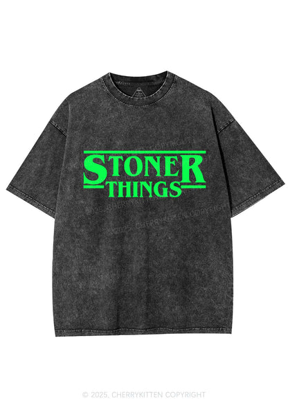 Stoner Things Y2K Shirts Washed Tee Cherrykitten