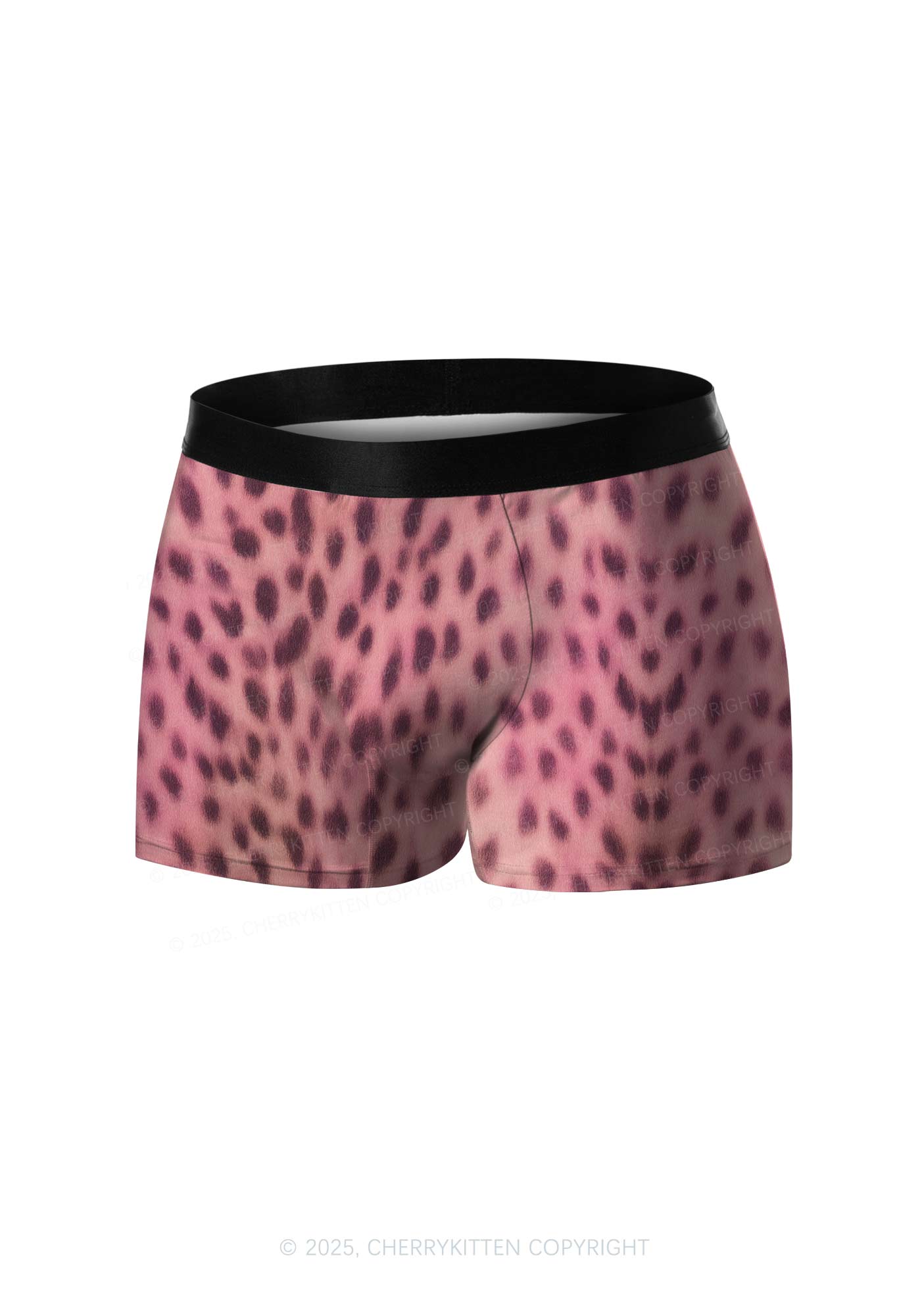 Pink Leopard Y2K Print Men Boxer Briefs Cherrykitten