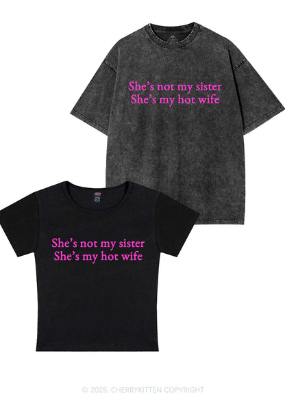 Shes Not My Sister Y2K Valentine's Day Couple Shirt Cherrykitten