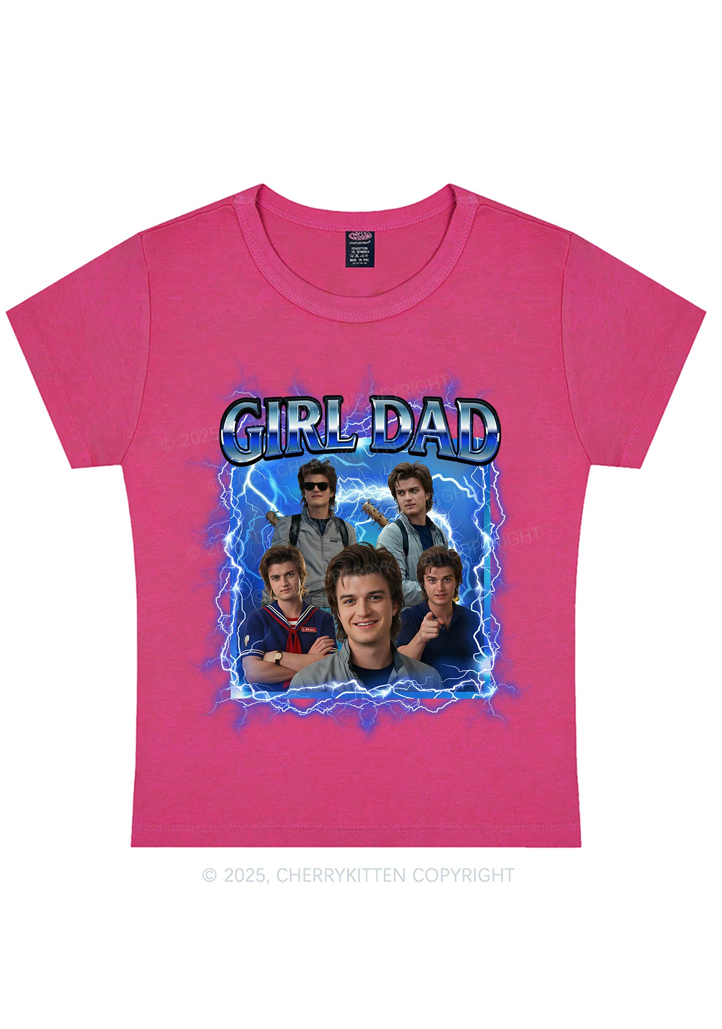 Girl Dad Y2K Baby Tee Cherrykitten