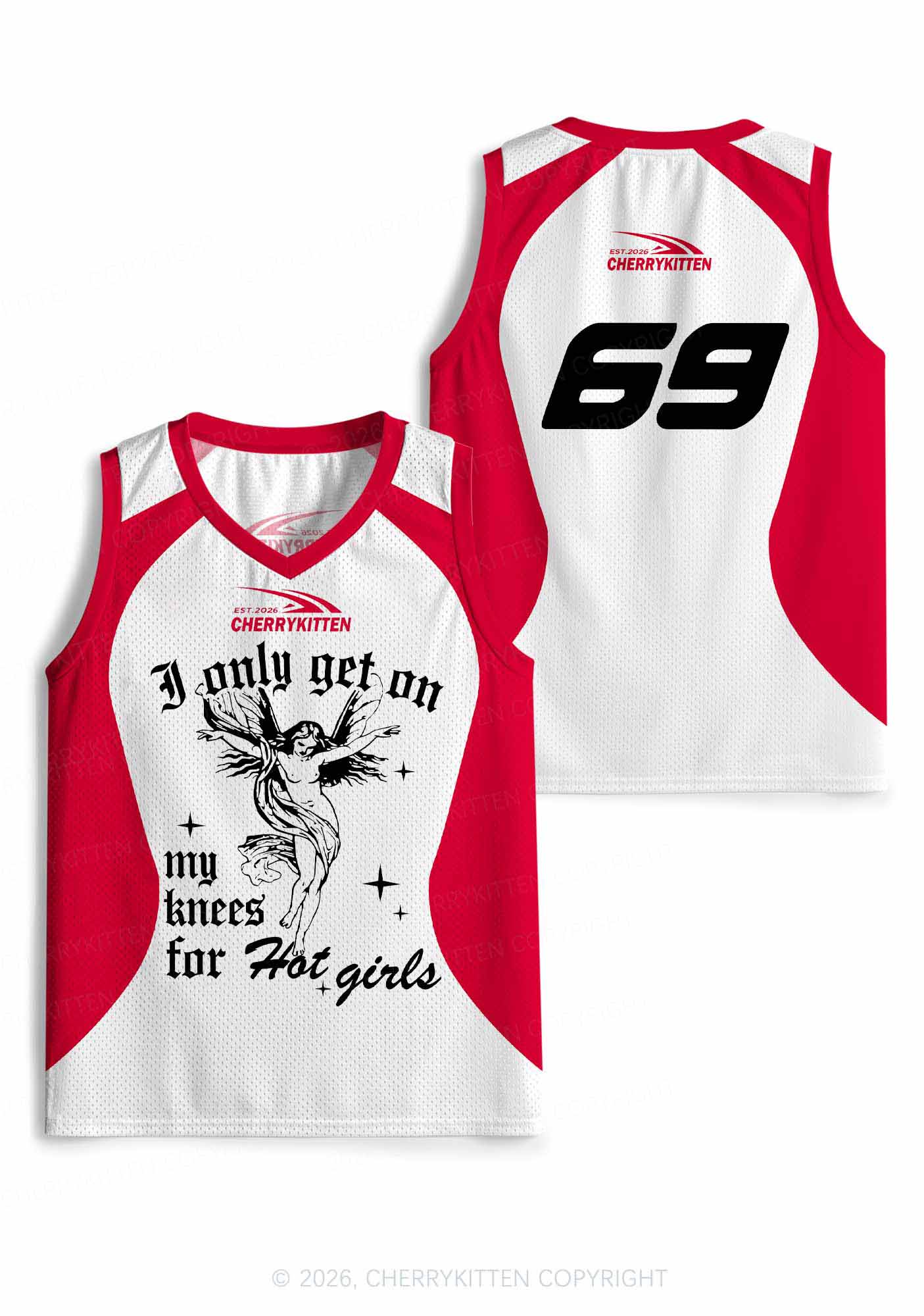 Get On My Knees For Hot Girls Pride Y2K Sport Jersey Tank Cherrykitten