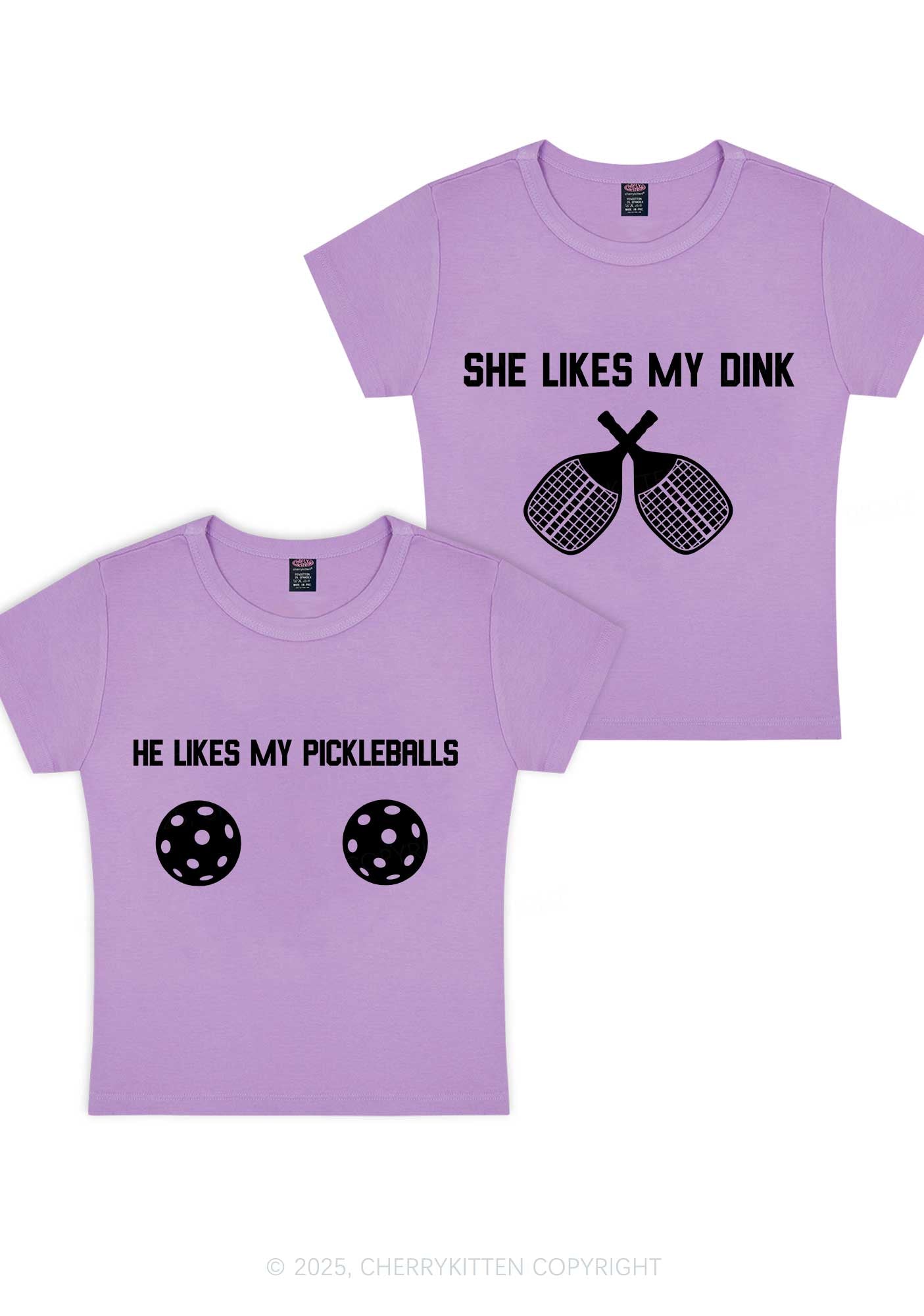 Pickleball Couple Y2K Valentine's Day Baby Tee Cherrykitten