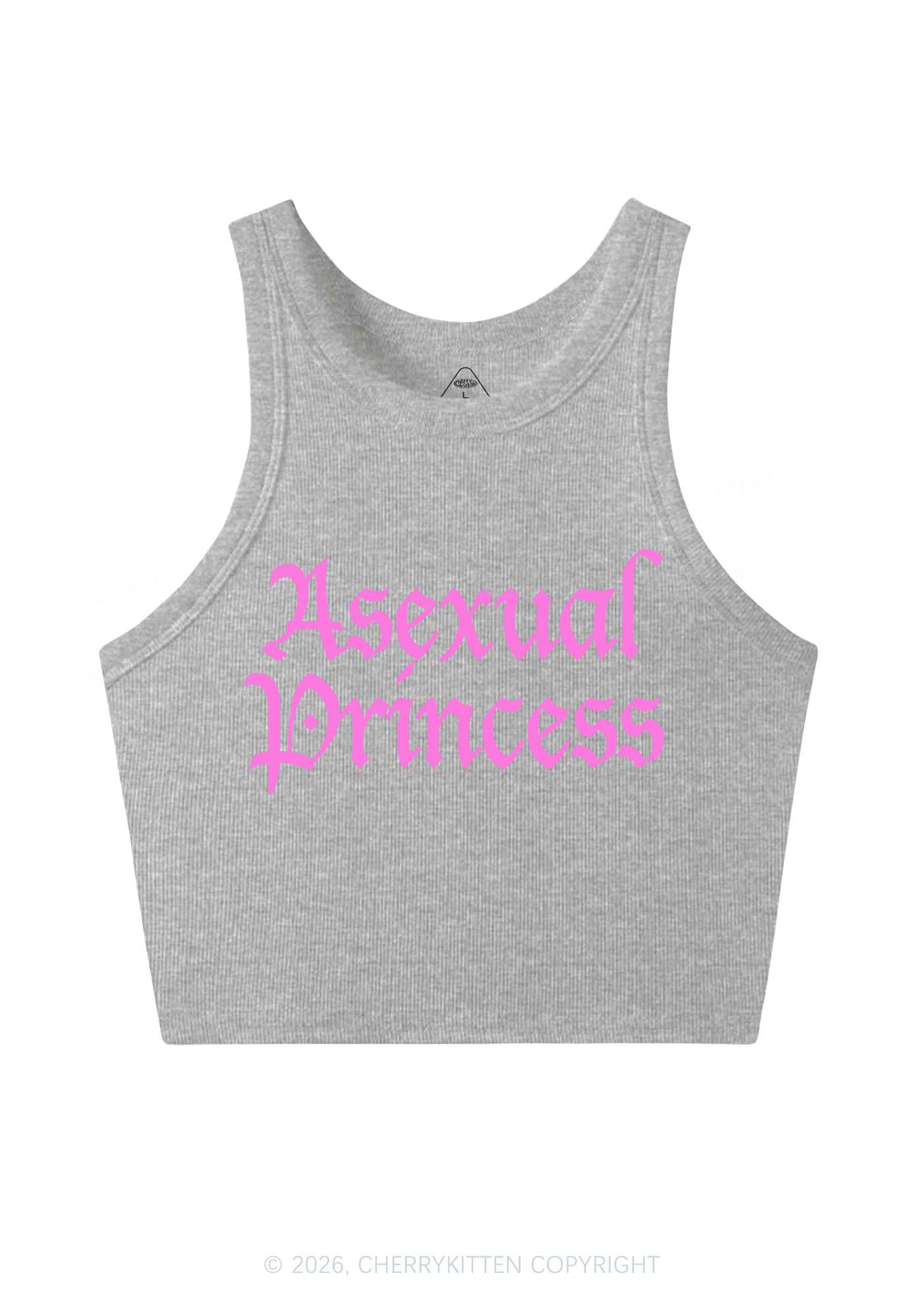 Asexual Princess Pride Y2K Crop Tank Top Cherrykitten