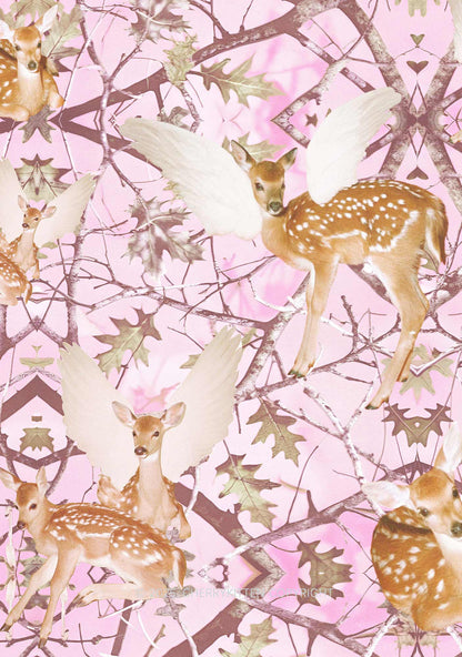 Pink Wood Deer Y2K Print Slip Dress Cherrykitten