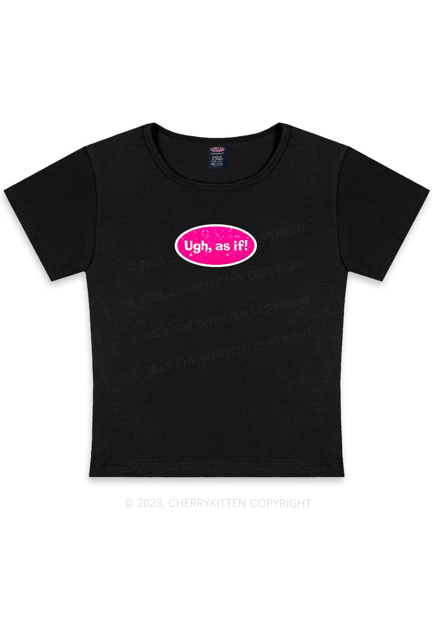 Curvy Ugh As If Y2K Baby Tee Cherrykitten