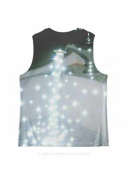 Starry Stream Y2K Mesh Muscle Tank Cherrykitten