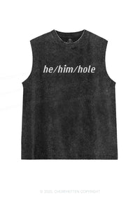 He Him Hole Pride Y2K Washed Muscle Tank Cherrykitten