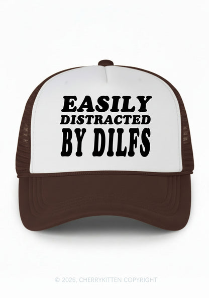 Easily Distracted By Dxxfs Y2K Colorblock Trucker Hat Cherrykitten