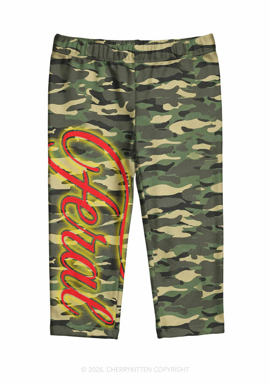 Feral Camo Y2K Print Capri Pants Cherrykitten