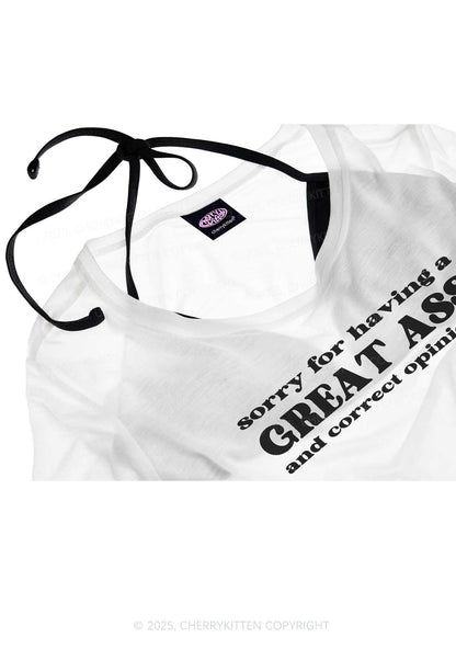 Sorry For Having Great Axx Y2K Sheer Crop Tee Cherrykitten