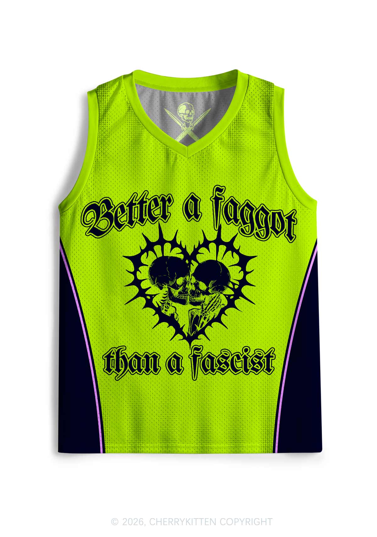 Green Better Faggot Than Fascist Pride Y2K Sport Jersey Tank Cherrykitten