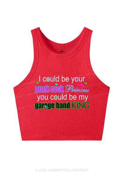 Punk Rock Princess Y2K Crop Tank Top Cherrykitten